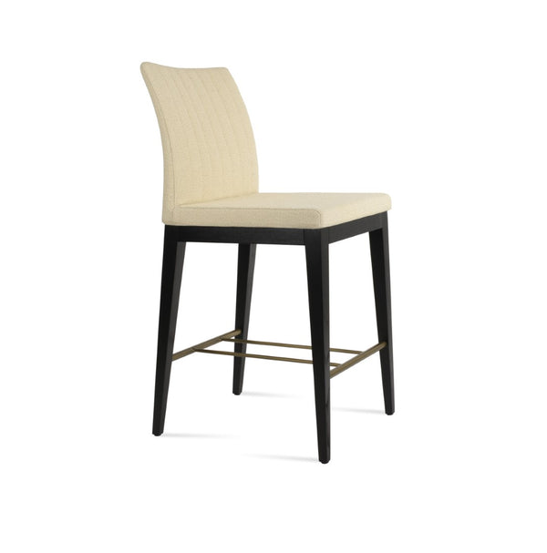 Soho Concept Zeyno Counter Wood Barstools In Genuine Leather With Camira Boucle Fabric – 10-year Guarantee! Ash,Black,Brass,Beige  Soho-concept-dining-chair-10138