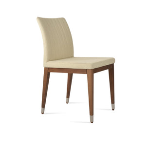 Soho Concept Zeyno Wood Dining Chair - Durable Camira Yoredale Boucle Fabric, 10-year Guarantee, Walnut Finish Walnut,Chrome,Beige  Soho-concept-dining-chair-06419