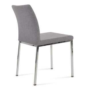 Soho Concept Zeyno Metal Dining Chair In Camira Blazer Wool Fabric - 10-year Guarantee, Stylish Chrome Finish Chrome,Grey  Soho-concept-dining-chair-06423