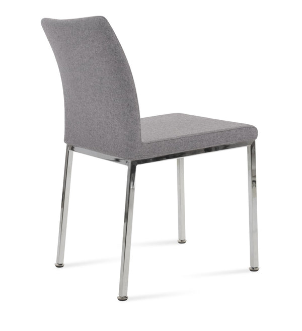 Soho Concept Zeyno Metal Dining Chair In Camira Blazer Wool Fabric - 10-year Guarantee, Stylish Chrome Finish Chrome,Grey  Soho-concept-dining-chair-06423