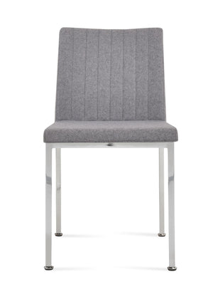 Soho Concept Zeyno Metal Dining Chair In Camira Blazer Wool Fabric - 10-year Guarantee, Stylish Chrome Finish Chrome,Grey  Soho-concept-dining-chair-06423
