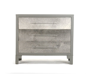 Zentique Charlot Dresser: Eco-friendly Modern Storage With Chic Grey Vinyl & Luxurious Cowhide Accents Grey Vinyl,Grey Cowhide Recycled Book Zf001