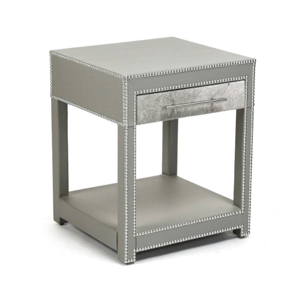 Zentique Austria Solid Wood Nightstand – Compact 21.5" x 26.25" Durable Bedside Table with Drawer, USA-Made Finish ZF002