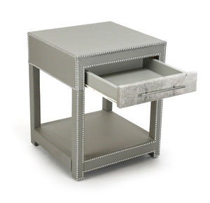 Zentique Austria Solid Wood Nightstand – Compact 21.5" x 26.25" Durable Bedside Table with Drawer, USA-Made Finish ZF002