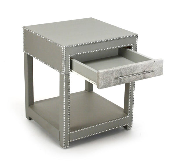 Zentique Austria Solid Wood Nightstand – Compact 21.5" x 26.25" Durable Bedside Table with Drawer, USA-Made Finish ZF002