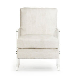 Zentique Charles Acrylic Chair with PU Cushion — Clear Modern Dining, Office & Accent Seating, Durable Stylish Design ZF003