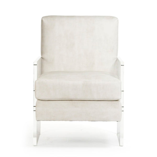 Zentique Charles Acrylic Chair with PU Cushion — Clear Modern Dining, Office & Accent Seating, Durable Stylish Design ZF003