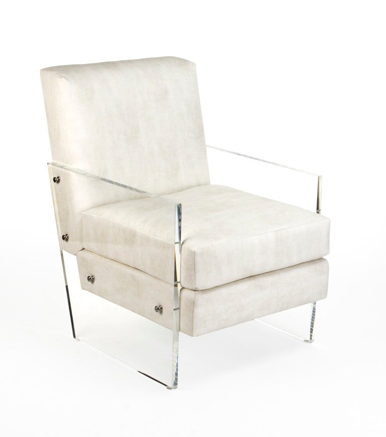 Zentique Charles Acrylic Chair with PU Cushion — Clear Modern Dining, Office & Accent Seating, Durable Stylish Design ZF003