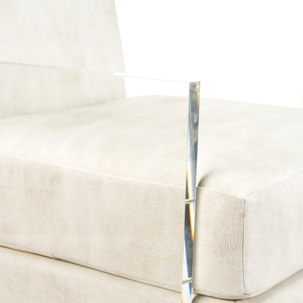 Zentique Charles Acrylic Chair with PU Cushion — Clear Modern Dining, Office & Accent Seating, Durable Stylish Design ZF003