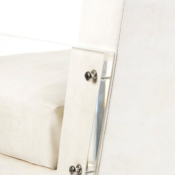 Zentique Charles Acrylic Chair with PU Cushion — Clear Modern Dining, Office & Accent Seating, Durable Stylish Design ZF003