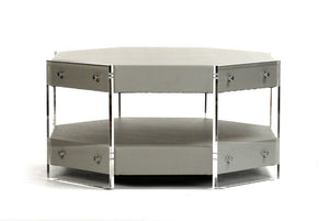 Zentique Acel Acrylic Coffee Table — Clear Floating 36" Square with PU Trim, Modern Minimalist Centerpiece ZF004