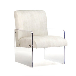 Zentique Emile Clear Acrylic Dining Chair with PU Upholstered Seat — Minimalist, Durable, Space-Saving Design ZF006