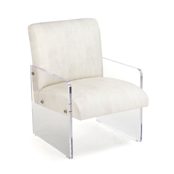 Zentique Emile Clear Acrylic Dining Chair with PU Upholstered Seat — Minimalist, Durable, Space-Saving Design ZF006