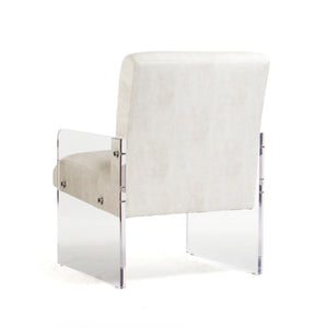 Zentique Emile Clear Acrylic Dining Chair with PU Upholstered Seat — Minimalist, Durable, Space-Saving Design ZF006
