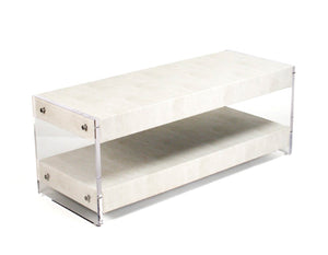 Zentique Paella Clear Acrylic Coffee Table — Minimalist Low-Profile Centerpiece with PU Trim, Durable Elegance ZF008