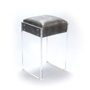 Zentique Counter Acrylic Counter Stool with PU Upholstered Seat, Modern Minimalist Design for Kitchens (99 chars) ZF012