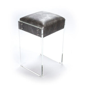Zentique Counter Acrylic Counter Stool with PU Upholstered Seat, Modern Minimalist Design for Kitchens (99 chars) ZF012