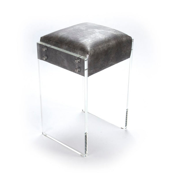 Zentique Counter Acrylic Counter Stool with PU Upholstered Seat, Modern Minimalist Design for Kitchens (99 chars) ZF012