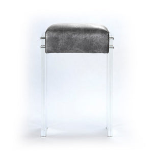 Zentique Counter Acrylic Counter Stool with PU Upholstered Seat, Modern Minimalist Design for Kitchens (99 chars) ZF012