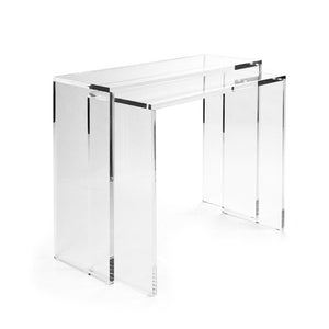 Zentique Cleon Acrylic Console Table — Crystal Clear Modern Entryway Console, Durable Scratch-Resistant USA Made (97 chars) ZF024
