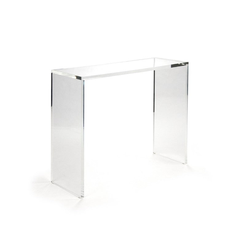 Zentique Cleon Acrylic Console — Clear Modern Entry Table W40 x H32 x D14, Durable Acrylic, Minimalist Chic (Made in USA) ZF025