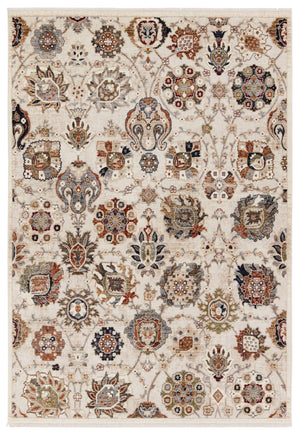 Jaipur Living Vibe by Jaipur Living Althea Oushak Floral Polypropylene Rug for Dining Rooms Cream 8'X10'6" RUG156880