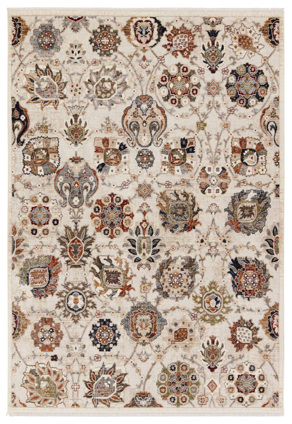 Jaipur Living Vibe by Jaipur Living Althea Oushak Floral Polypropylene Rug for Dining Rooms Cream 8'X10'6" RUG156880