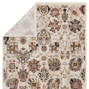 Jaipur Living Vibe by Jaipur Living Althea Oushak Floral Polypropylene Rug for Dining Rooms Cream 8'X10'6" RUG156880