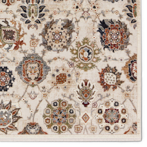 Jaipur Living Vibe by Jaipur Living Althea Oushak Floral Polypropylene Rug for Dining Rooms Cream 8'X10'6" RUG156880