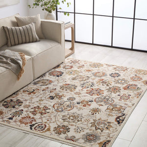 Jaipur Living Vibe by Jaipur Living Althea Oushak Floral Polypropylene Rug for Dining Rooms Cream 8'X10'6" RUG156880