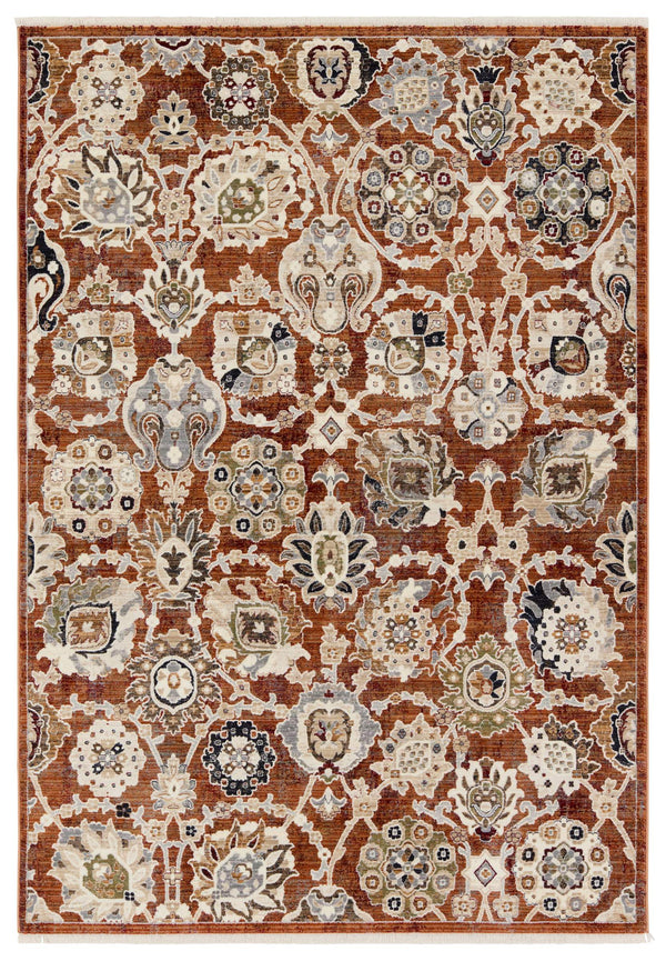 Jaipur Living Vibe by Jaipur Living Althea Oushak Floral Polypropylene Rug for Dining Rooms Orange 10'X14' RUG156887