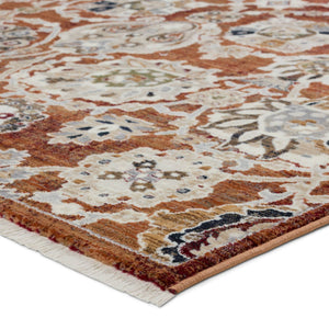 Jaipur Living Vibe by Jaipur Living Althea Oushak Floral Polypropylene Rug for Dining Rooms Orange 10'X14' RUG156887