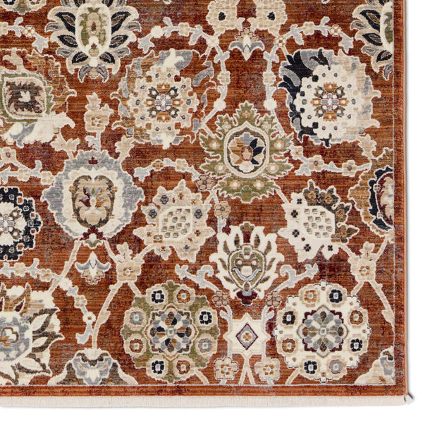 Jaipur Living Vibe by Jaipur Living Althea Oushak Floral Polypropylene Rug for Dining Rooms Orange 10'X14' RUG156887
