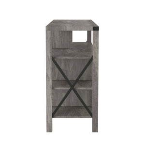 English Elm Wyatt Modern Farmhouse Tall TV Console Cabinet with Stylish Open Shelves and Hidden Storage Solutions Gray Wash 60" ZG-025-GY-GG