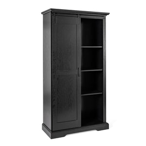 English Elm Harrison 36" Rustic Farmhouse Storage Cabinet with Sliding Barn Door and Adjustable Shelves for Versatile Use Black ZG-026-BLK-GG