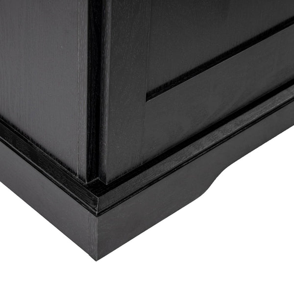 English Elm Harrison 36" Rustic Farmhouse Storage Cabinet with Sliding Barn Door and Adjustable Shelves for Versatile Use Black ZG-026-BLK-GG