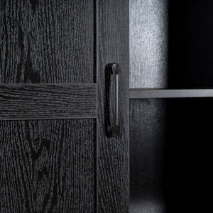 English Elm Harrison 36" Rustic Farmhouse Storage Cabinet with Sliding Barn Door and Adjustable Shelves for Versatile Use Black ZG-026-BLK-GG