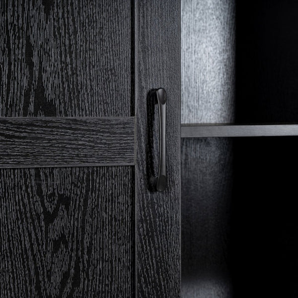 English Elm Harrison 36" Rustic Farmhouse Storage Cabinet with Sliding Barn Door and Adjustable Shelves for Versatile Use Black ZG-026-BLK-GG