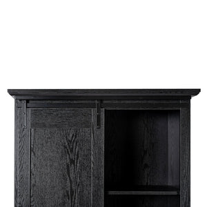 English Elm Harrison 36" Rustic Farmhouse Storage Cabinet with Sliding Barn Door and Adjustable Shelves for Versatile Use Black ZG-026-BLK-GG