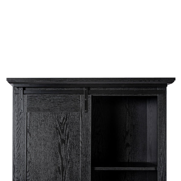 English Elm Harrison 36" Rustic Farmhouse Storage Cabinet with Sliding Barn Door and Adjustable Shelves for Versatile Use Black ZG-026-BLK-GG