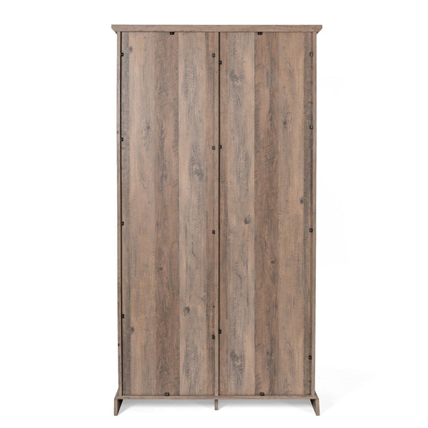 English Elm Harrison 36" Rustic Farmhouse Storage Cabinet with Sliding Barn Door and Adjustable Shelves for Versatile Use Graywash ZG-026-GRYWSH-GG