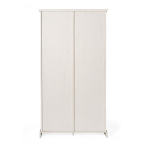 English Elm Harrison 36" Rustic Farmhouse Storage Cabinet with Sliding Barn Door and Adjustable Shelves for Versatile Use White ZG-026-WHT-GG