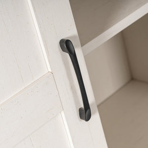 English Elm Harrison 36" Rustic Farmhouse Storage Cabinet with Sliding Barn Door and Adjustable Shelves for Versatile Use White ZG-026-WHT-GG