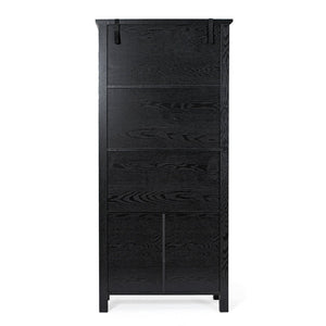 English Elm Stella Modern Farmhouse Bookcase and Storage Cabinet with Glass Doors for Stylish Organization Black ZG-027-BLK-GG