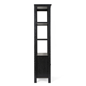 English Elm Stella Modern Farmhouse Bookcase and Storage Cabinet with Glass Doors for Stylish Organization Black ZG-027-BLK-GG
