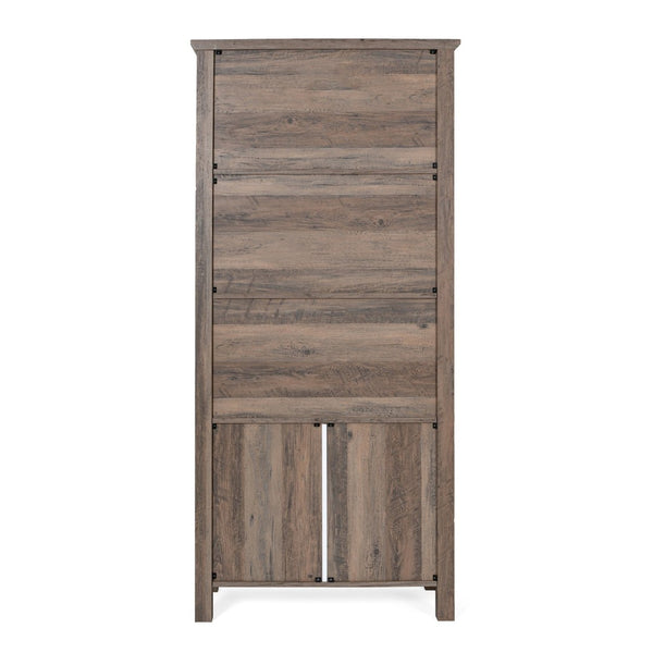 English Elm Stella Modern Farmhouse Bookcase and Storage Cabinet with Glass Doors for Stylish Organization Gray Wash ZG-027-GRYWSH-GG