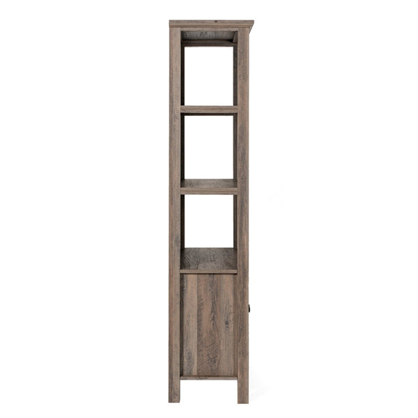 English Elm Stella Modern Farmhouse Bookcase and Storage Cabinet with Glass Doors for Stylish Organization Gray Wash ZG-027-GRYWSH-GG