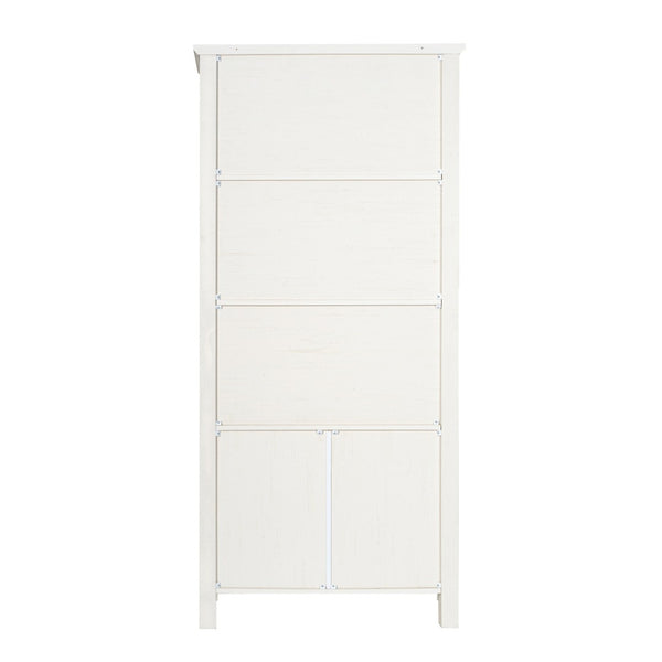 English Elm Stella Modern Farmhouse Bookcase and Storage Cabinet with Glass Doors for Stylish Organization White ZG-027-WHT-GG