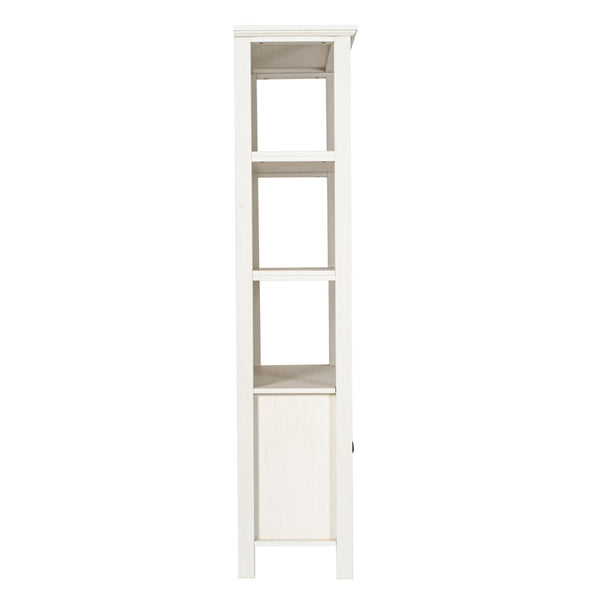 English Elm Stella Modern Farmhouse Bookcase and Storage Cabinet with Glass Doors for Stylish Organization White ZG-027-WHT-GG
