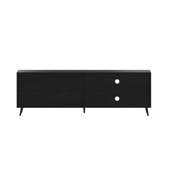 English Elm Nelson Mid Century Modern TV Stand for 60" TVs - Stylish Storage with Adjustable Shelf & Drawers Black 65" ZG-028-BK-GG